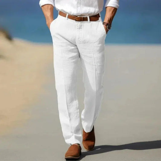 View of refined versatile dress pants in charcoal gray, featuring a tailored fit and smooth fabric
