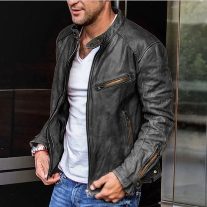 View of a durable autumn jacket in deep green, featuring a hood and adjustable cuffs